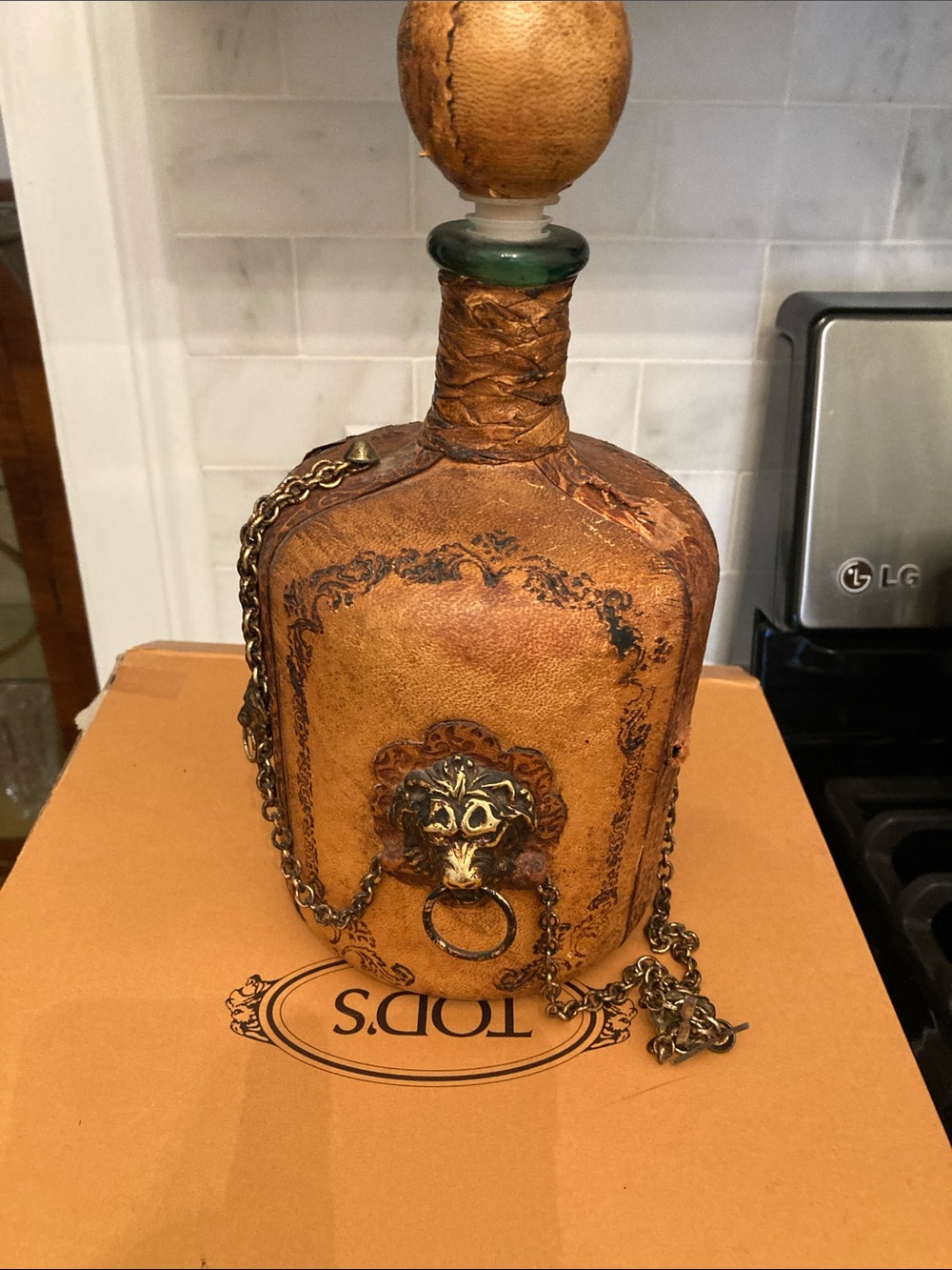 Fabulous leather covered decanter
